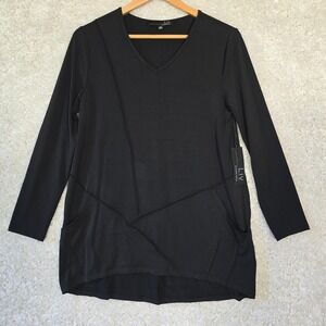 Liv by‎ Habitat Womens Stretch Pocket Tunic Size S Black Minimalist Office